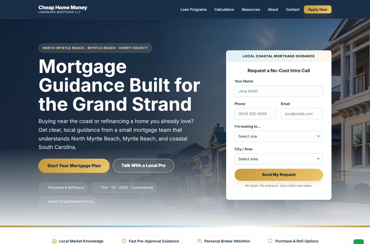 Landmark Mortgage Website preview